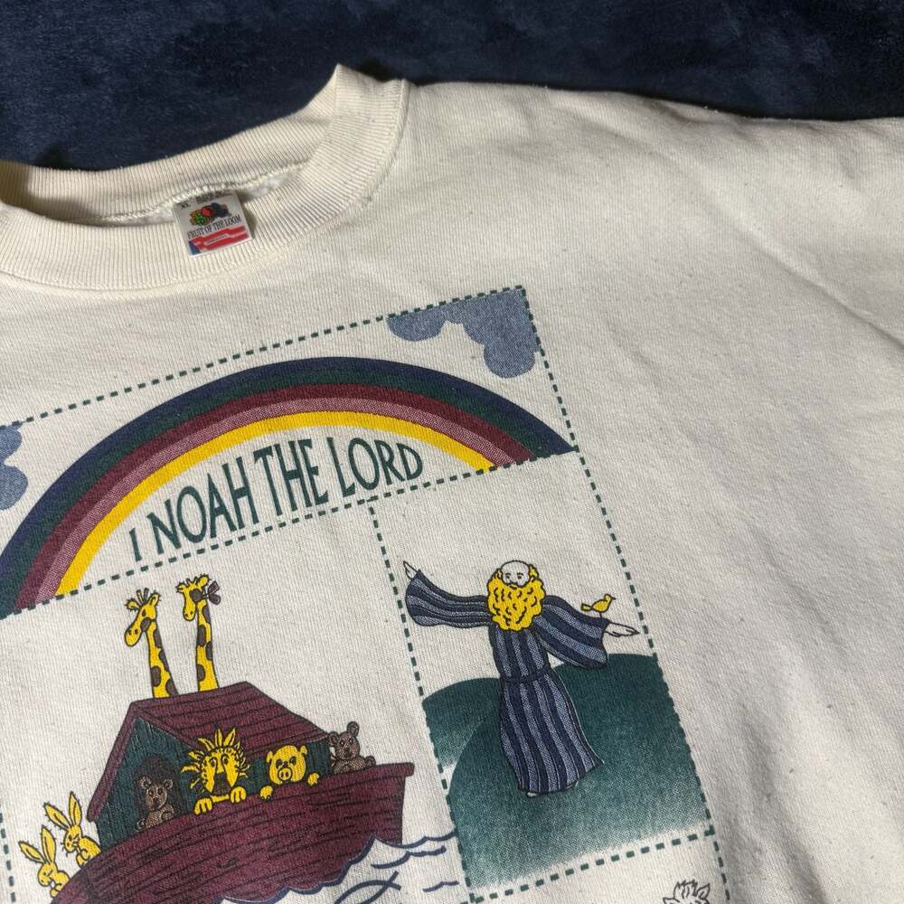 Vintage 90s Design One 'I Noah The Lord' Noah's Ark Graphic Sweatshirt XL